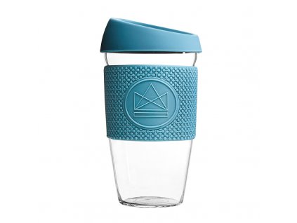 Skleněný hrnek na kávu, L, 450 ml Neon Kactus | modrý