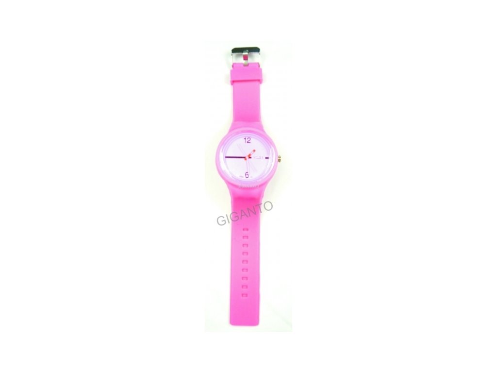 GNT Moderní silikonové hodinky JELLY  růžové