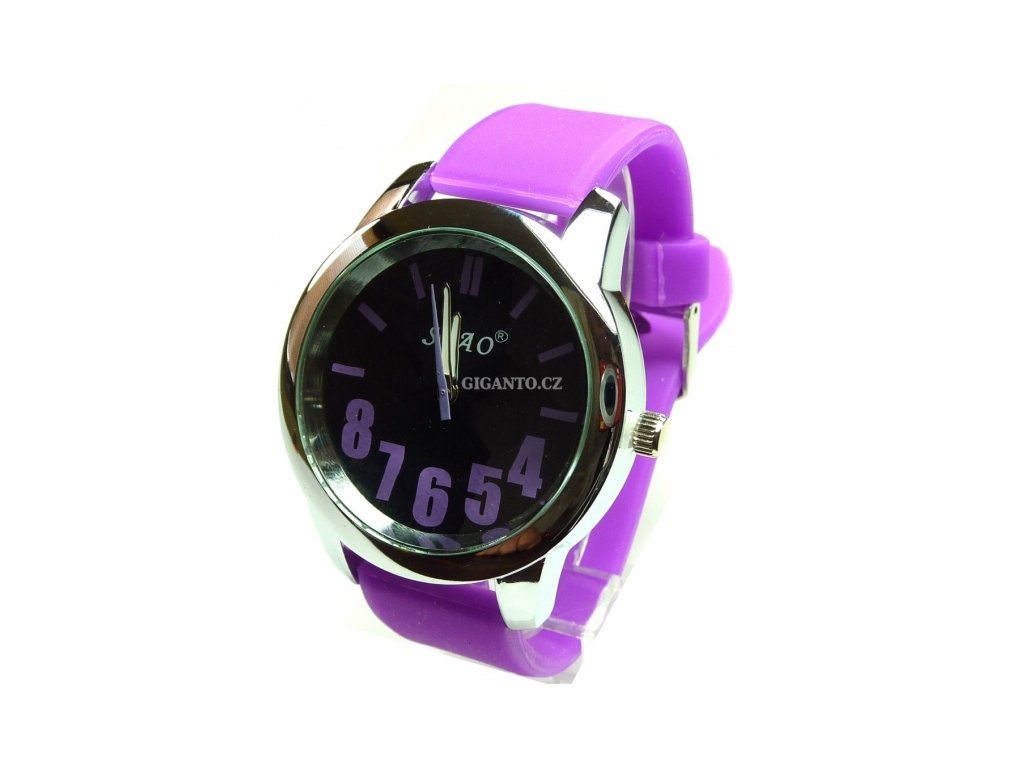 GNT Moderní silikonové hodinky  fialové