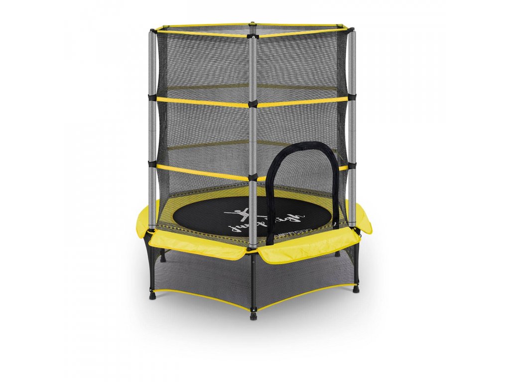 Dětská trampolína - s bezpečnostní sítí - 140 cm - 50 kg - žlutá