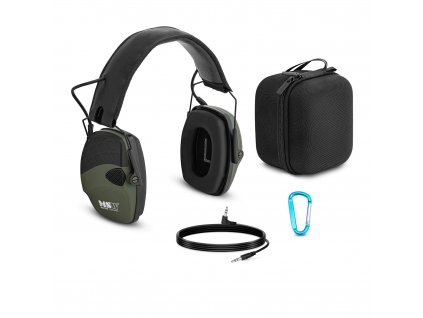 Pracovní sluchátka - dynamická ochrana proti hluku ve venkovním prostředí - zelená barva