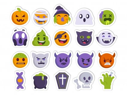 5493 nalep halloween sada emoji
