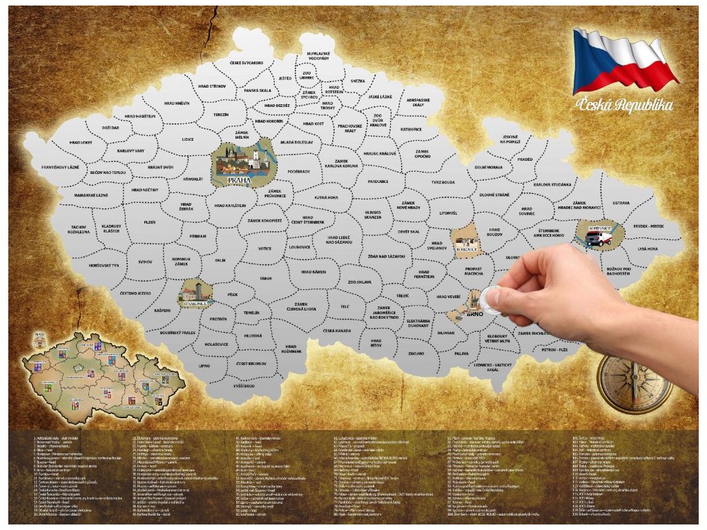 Stírací mapa Česká republika