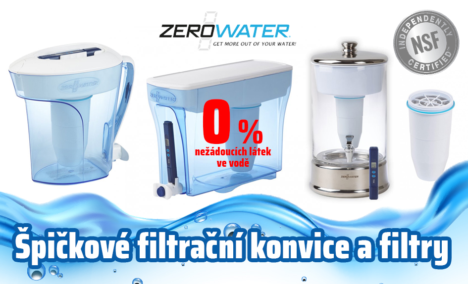 Špičkové filtrační džbány a filtry Zero Water