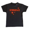 Tričko černé foil Gymnastics stars neon oranžové semiš