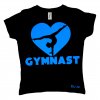 Gymnastické tričko (černé) - Gymnast heart (blue)