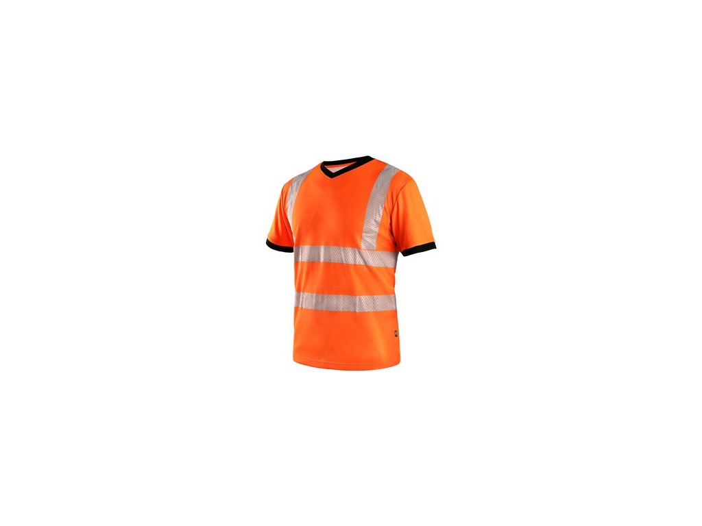 Pracovné tričko CXS RIPON, výstražné, pánske, oranžovo - čierne (Veľkosť 3XL)