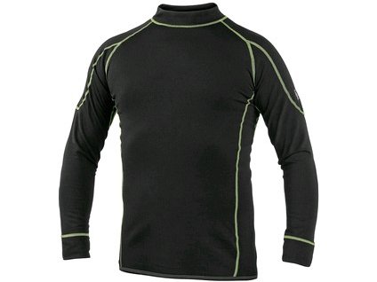 Funkčné pánske tričko REWARD, dl. rukáv, čierno-zelené (Veľkosť XXXL)