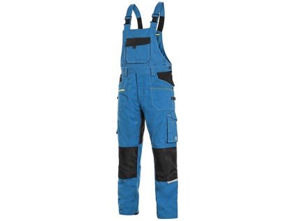 Pracovné montérkové nohavice na traky CXS STRETCH, pánske, stredne modré-čierne (Veľkosť 64)