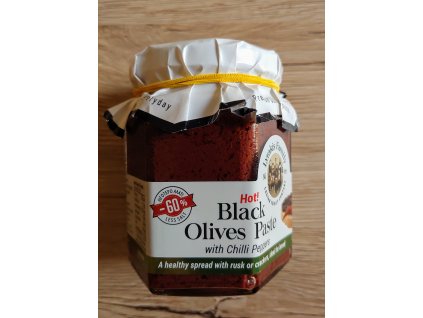 Olivová pasta - černé olivy s chilli papričkou