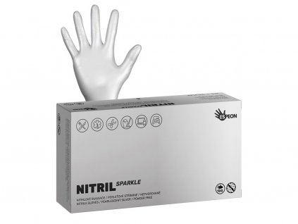 345 11 nitrilove rukavice nitril sparkle 100 ks nepudrovane perletove stribrne 4 0 g