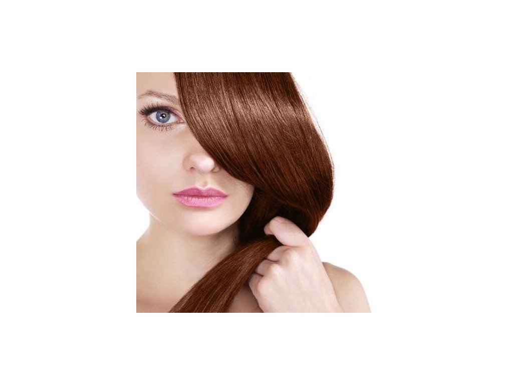 Clip in vlasy - tmavá medená - 45 cm
