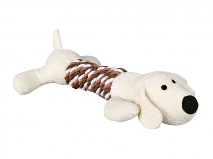 Hračka TRIXIE plyš - pes/hroch s bavlněným provazem 32cm