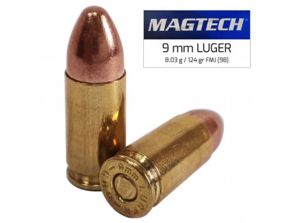 Náboje Magtech 9 mm Luger FMJ 124 grs