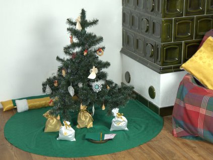 Podložka pod vánoční stromeček Odaska GOTIKA smaragdová