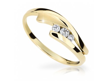 zlaty prsten df 1750 ze zluteho zlata s briliantem 2091