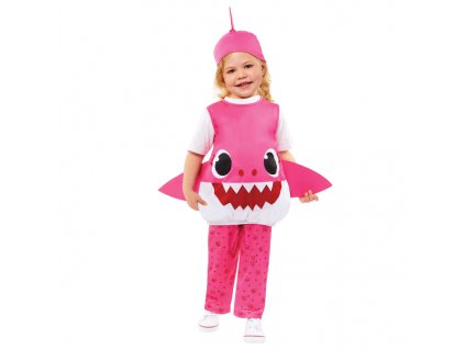 Detský kostým pre najmenších - Baby Shark ružový (Размер за най-малките 12 - 24 месеца)