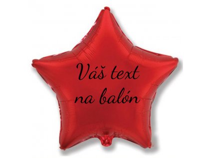 83304 1 foliovy balon s textom cervena hviezda 45 cm