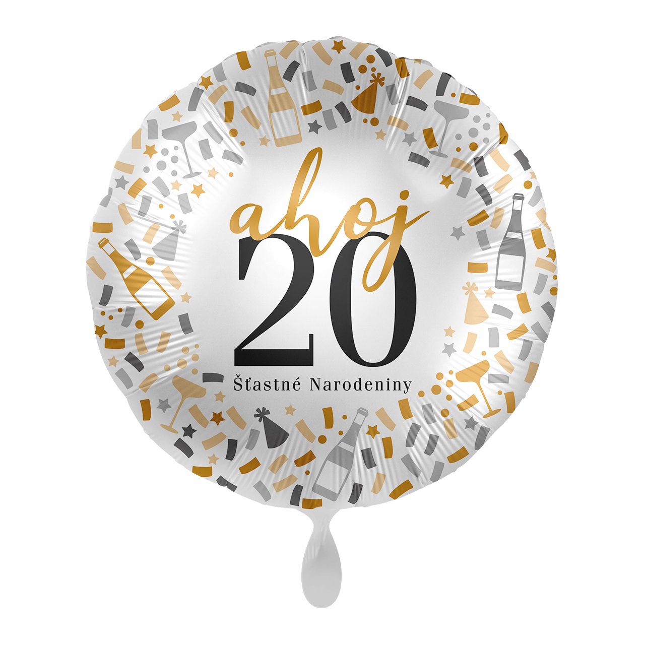 Premioloon Fóliový balón - Ahoj 20 Šťastné narodeniny