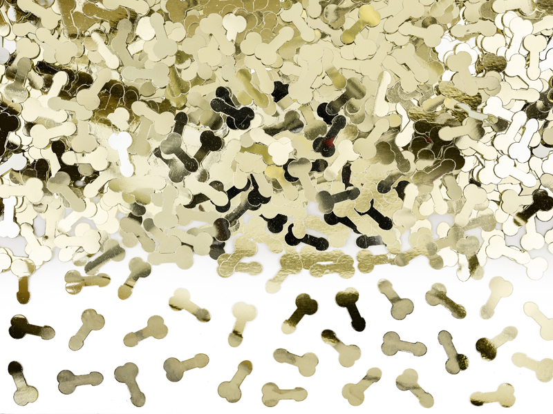 PartyDeco Zlaté konfety v tvare údu (30 g)