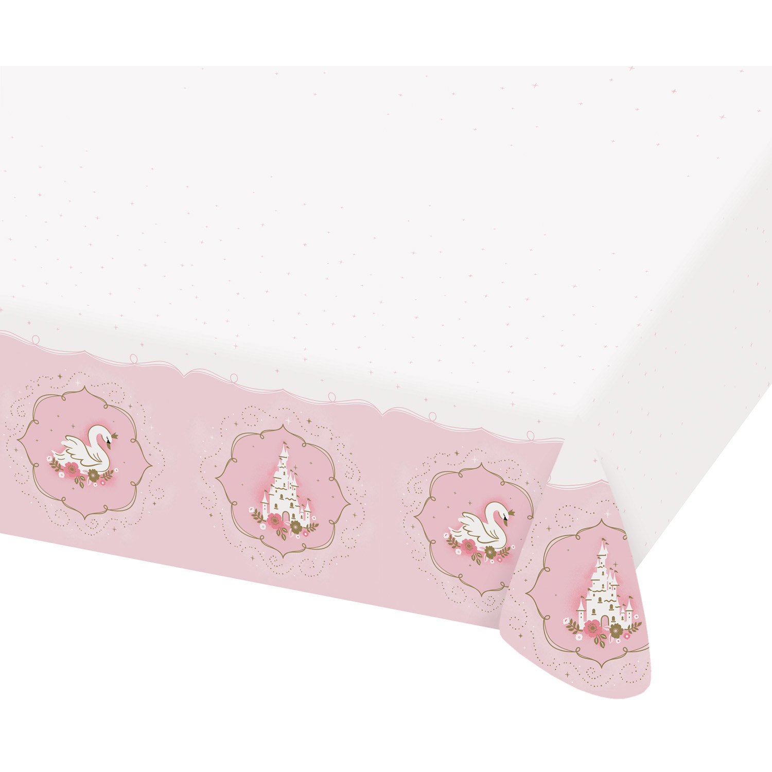 Amscan Papierový obrus - Ružový zámok/ Labuť 120 x 180 cm