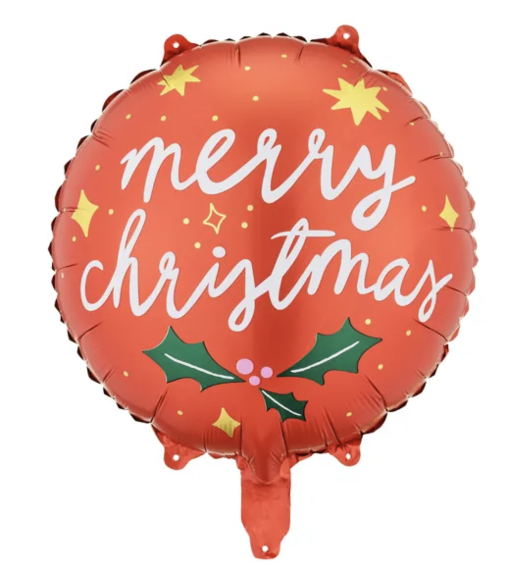 PartyDeco Fóliový balón - Vianoce Merry Christmas 45 cm