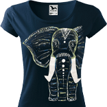 Ručně malované dámské triko - Slon