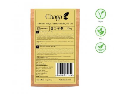 Chaga szibériai szárított darabok - 200g - Herbatica