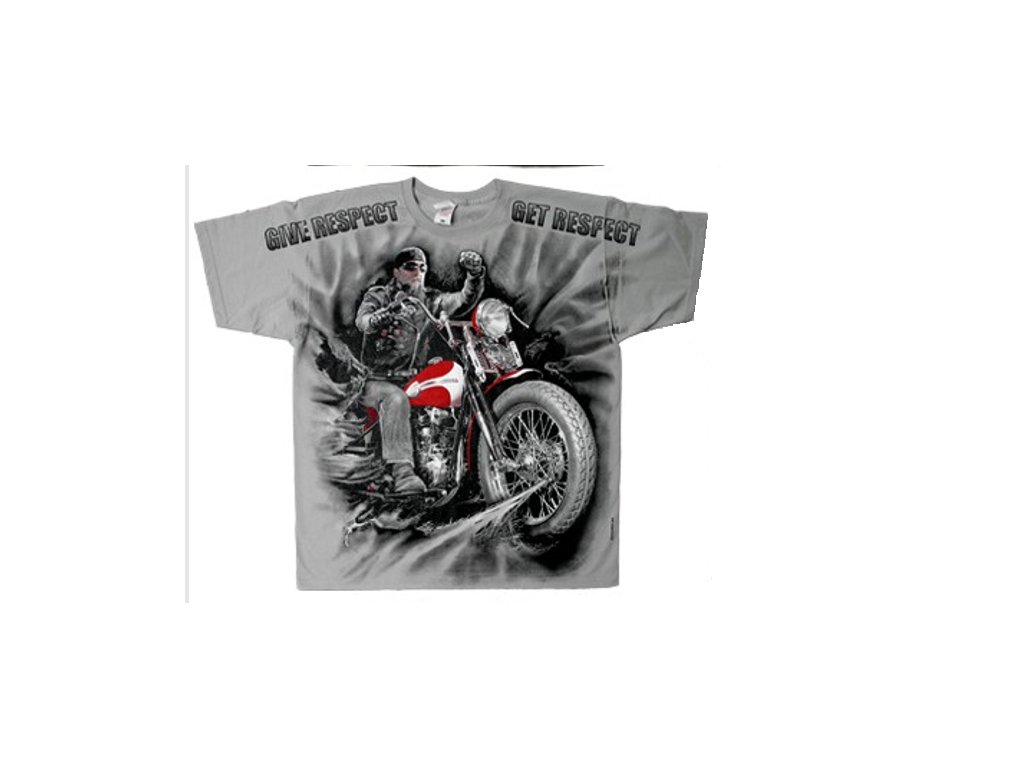 tričko s motorkou a jezdcem respekt