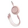 eng pl Baseus Bright Mirror flat retractable 3in1 data charging cable USB USB Type C Lightning micro USB 3 5 A 1 2 m pink CAMLT MJ04 67946 1