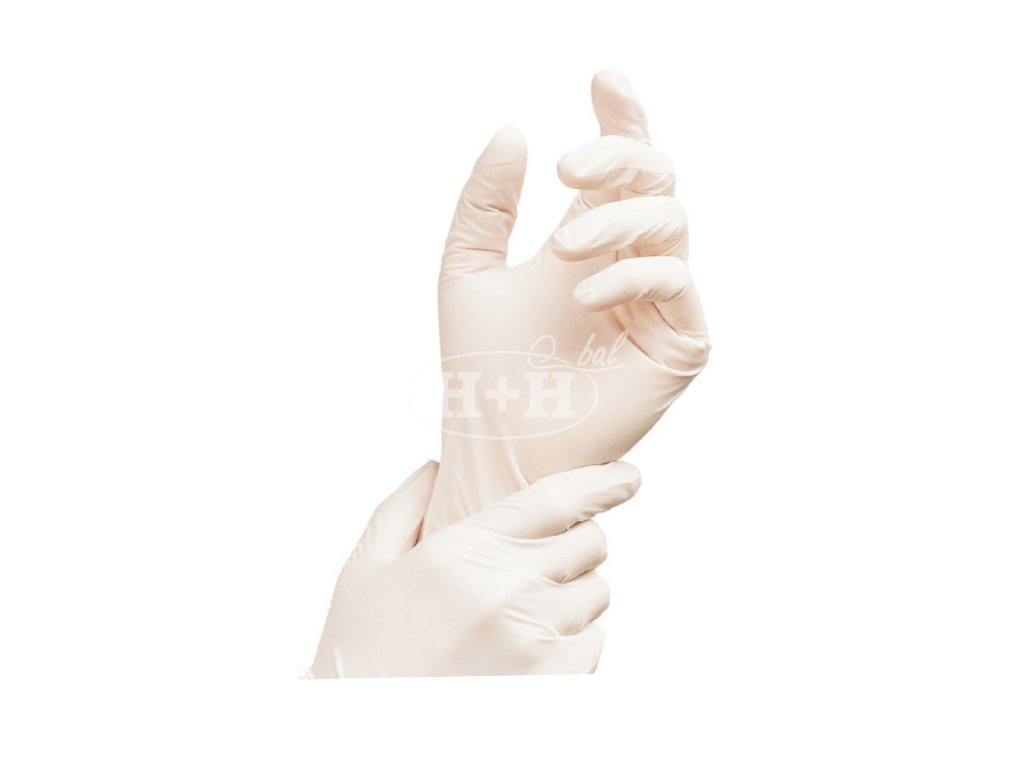 Jednorázové rukavice latex nepudrované L bílé