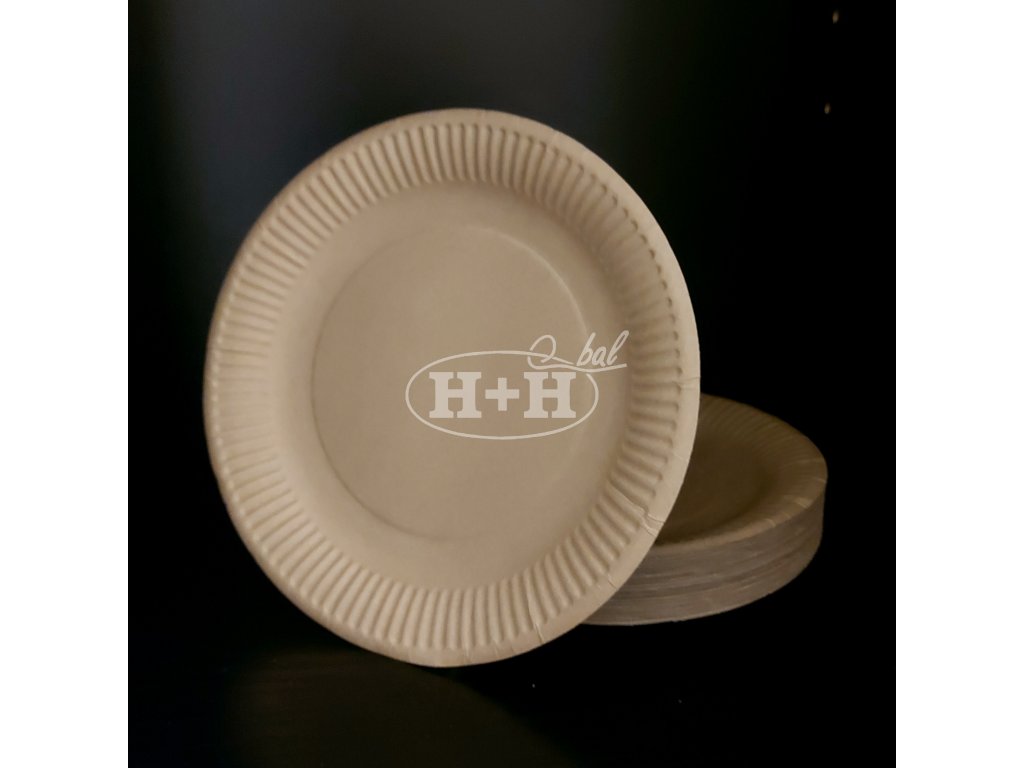 Papírový talíř mělký 18 cm| hnědý | nepromastitelný