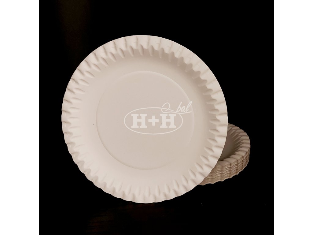 Papírové talíře RECY 18 cm mělké| bílý