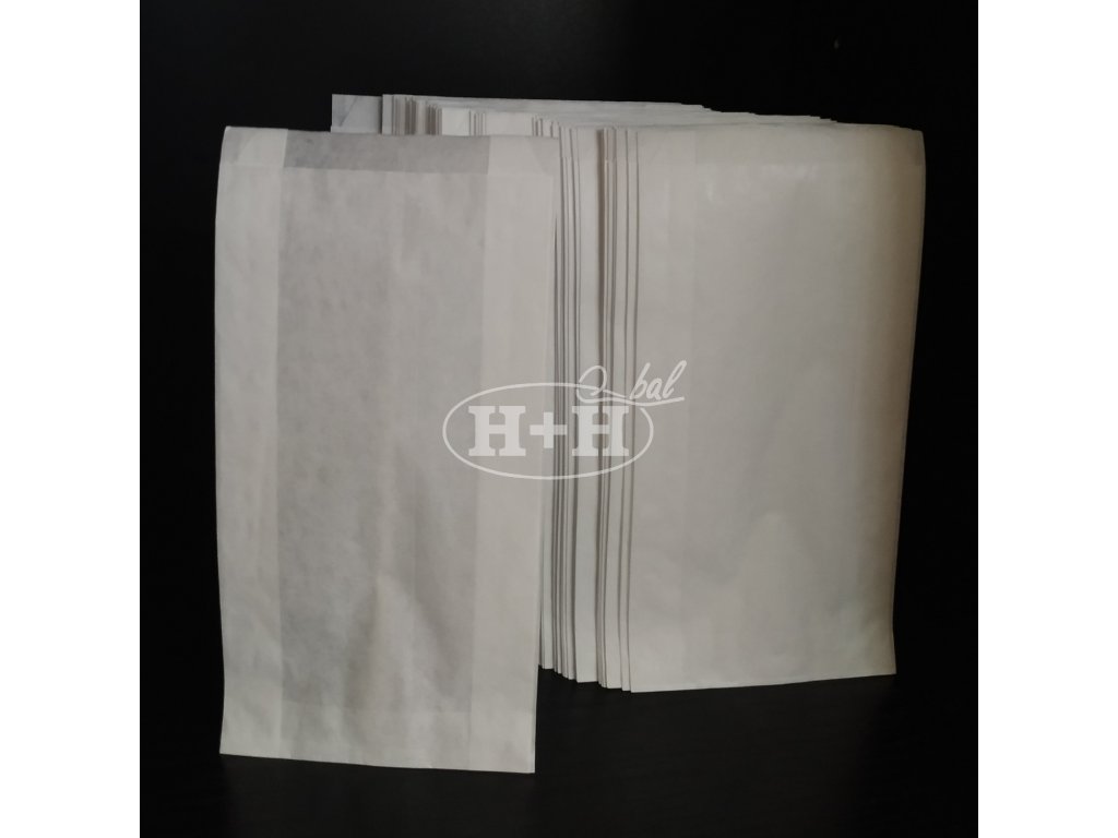 Papírový sáček s bočním skladem bílý 0,5 kg (10+5x22cm), 100 ks
