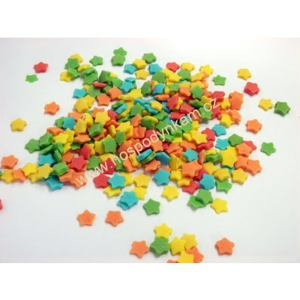 Cukrové zdobení - barevné hvězdičky 50g