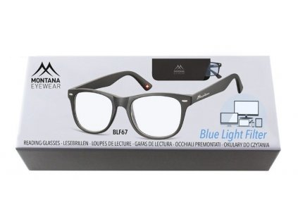 MONTANA EYEWEAR Brýle na počítač BLF BOX 67 BLACK +1,50