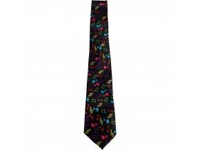 kravata černá barevné noty
