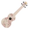 sopranove ukulele kvetinovy vzor růže na bílém pozadí 2