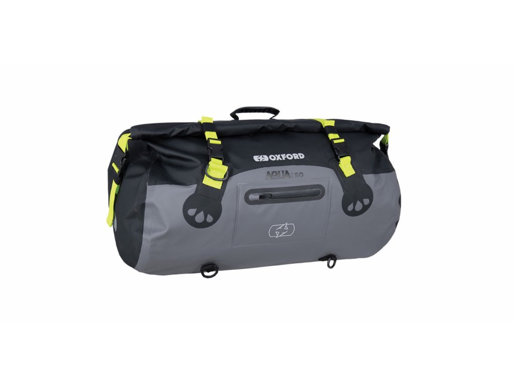 vodotěsný vak Aqua T-50 Roll Bag, OXFORD (černý/šedý/žlutý fluo, objem 50 l)