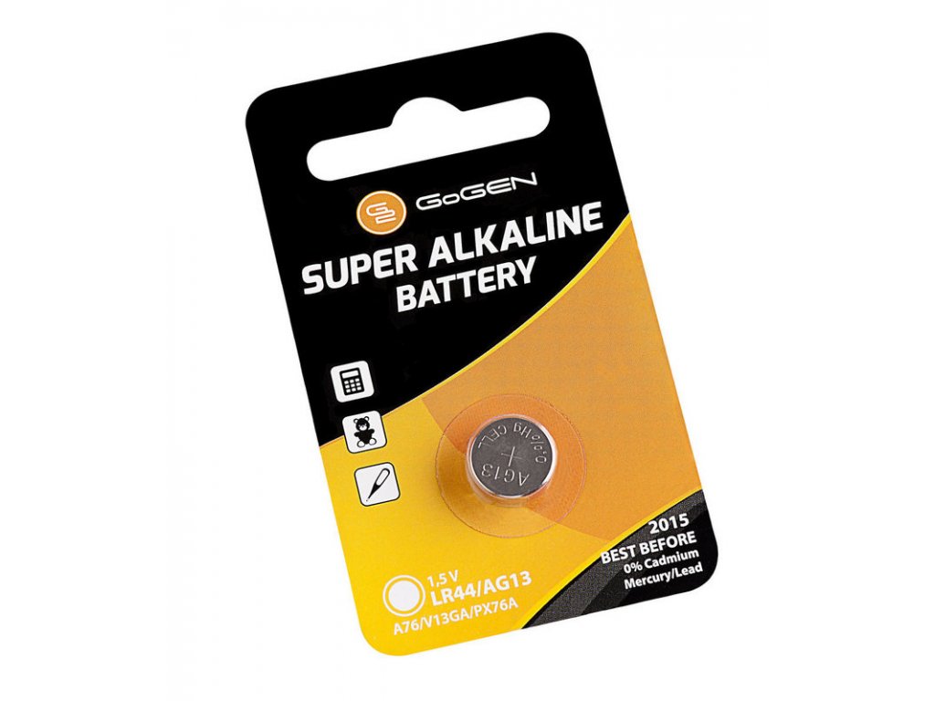 Baterie alkalická GoGEN SUPER ALKALINE LR44, blistr 1ks obrázek 1