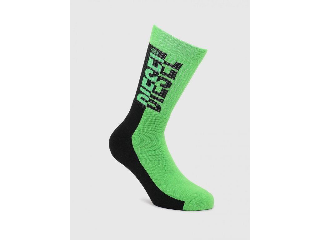 mens socks diesel skm ray terry socks with two tone logo greenblack