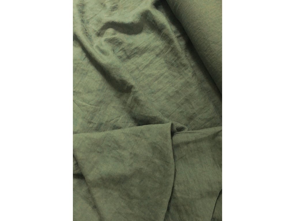 100% měkčený len/vintage khaki zeleno šedá (2699)