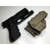 Taktické pistolové pouzdro holster na zbraň s baterkou (Glock 17) - písková, černá (Barva Písková)