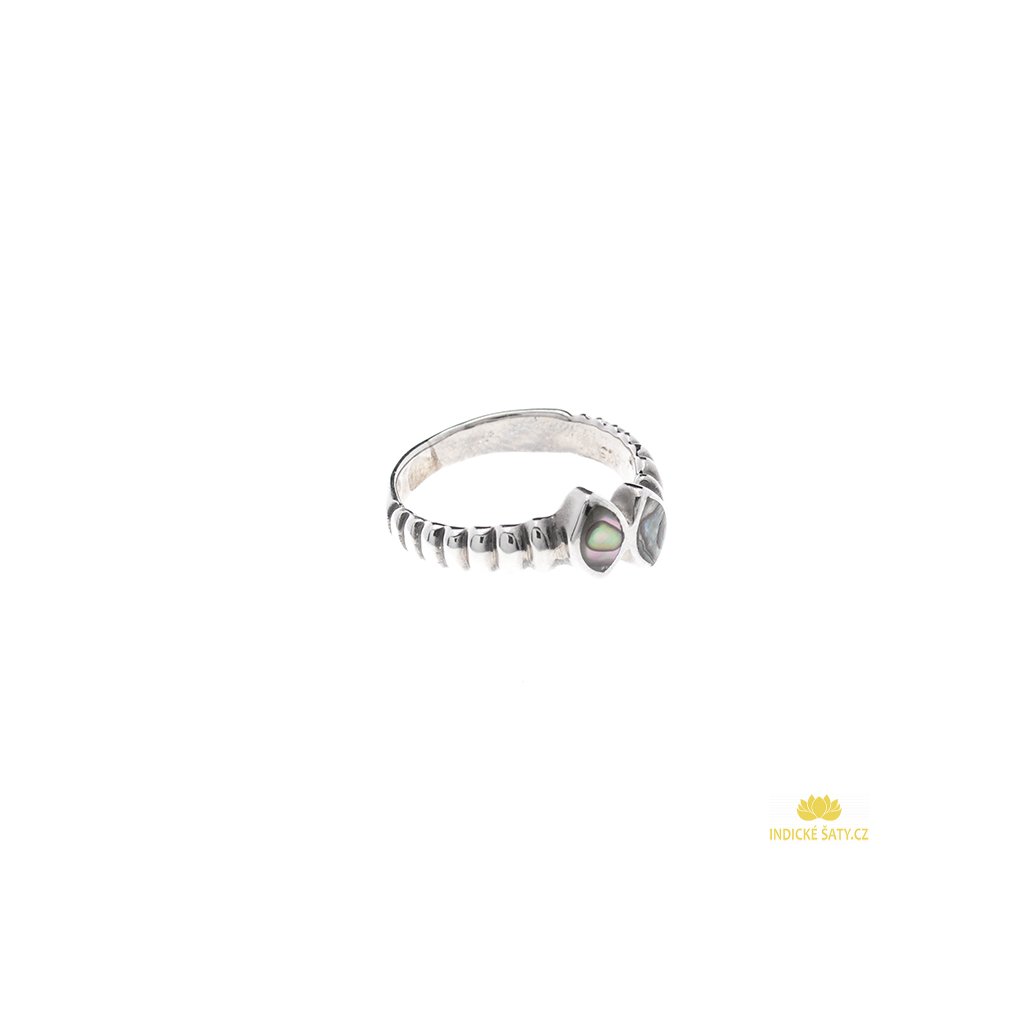 Stříbrný prsten s paua mušlí