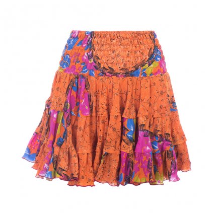 Krátká letní sukně z upcyklovaného sárí