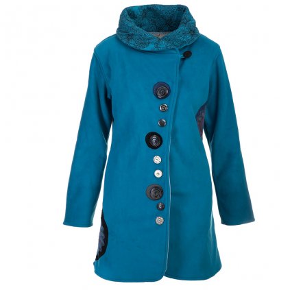 Flísový kabátek s knoflíčky modrý (S/M)