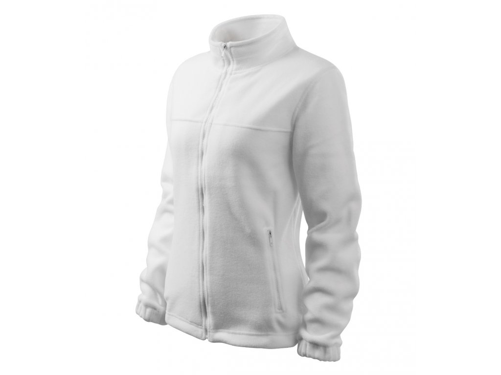 Mikina Jacket dámská bílá, hřejivý materiál, vypasovaný pas, průkrčník, celopropínací kostěný zip, kapsy, kapsa, elastická šňůrka, dolní lem, rukáv, lem, antipillingová úprava, fleece, polyester