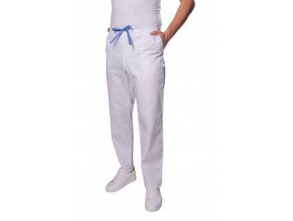 Kalhoty INFINITE MedStyle pánské - bílé/modrá tkanička (Velikost XXL)