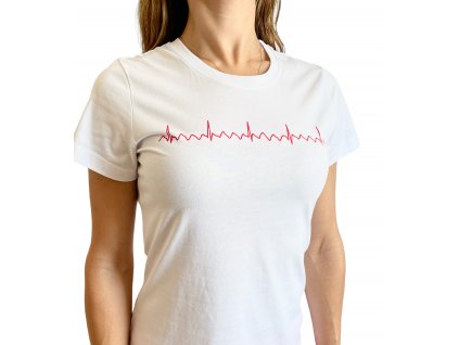 EKG tričko dámské bílé, flutter síní