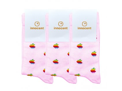 Innocent iSocks Apple Retro 8bit Size: 37-41 3-pack Pink - Size: 37-41
